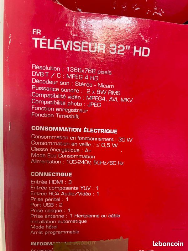 Télévision HD SCHNEIDER 32 pouces (image 2)