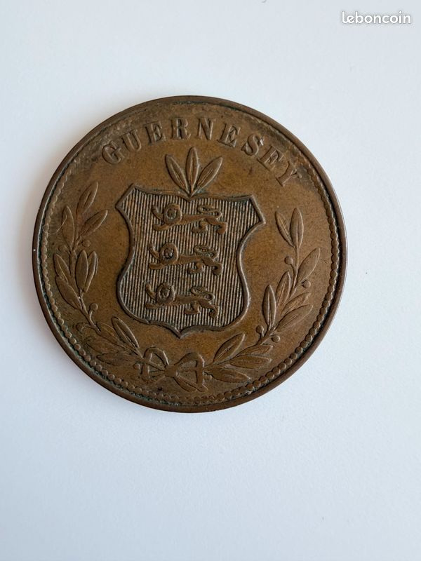 8 Doubles armes du baillage de Guernesey 1864 (image 2)