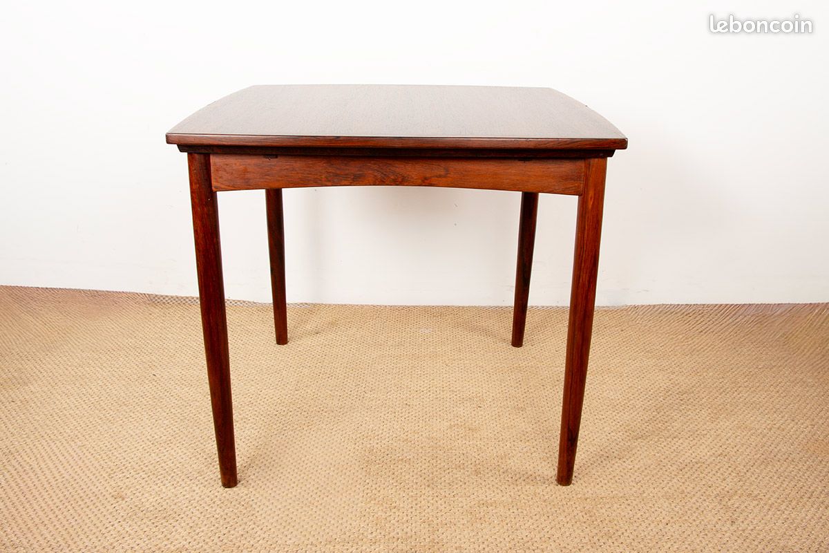 Table Danoise extensible et réversible pour jeux ou repas en palissandre et feutrine par Carlo Jensen pour Hundevad & Co 1960 (image 1)