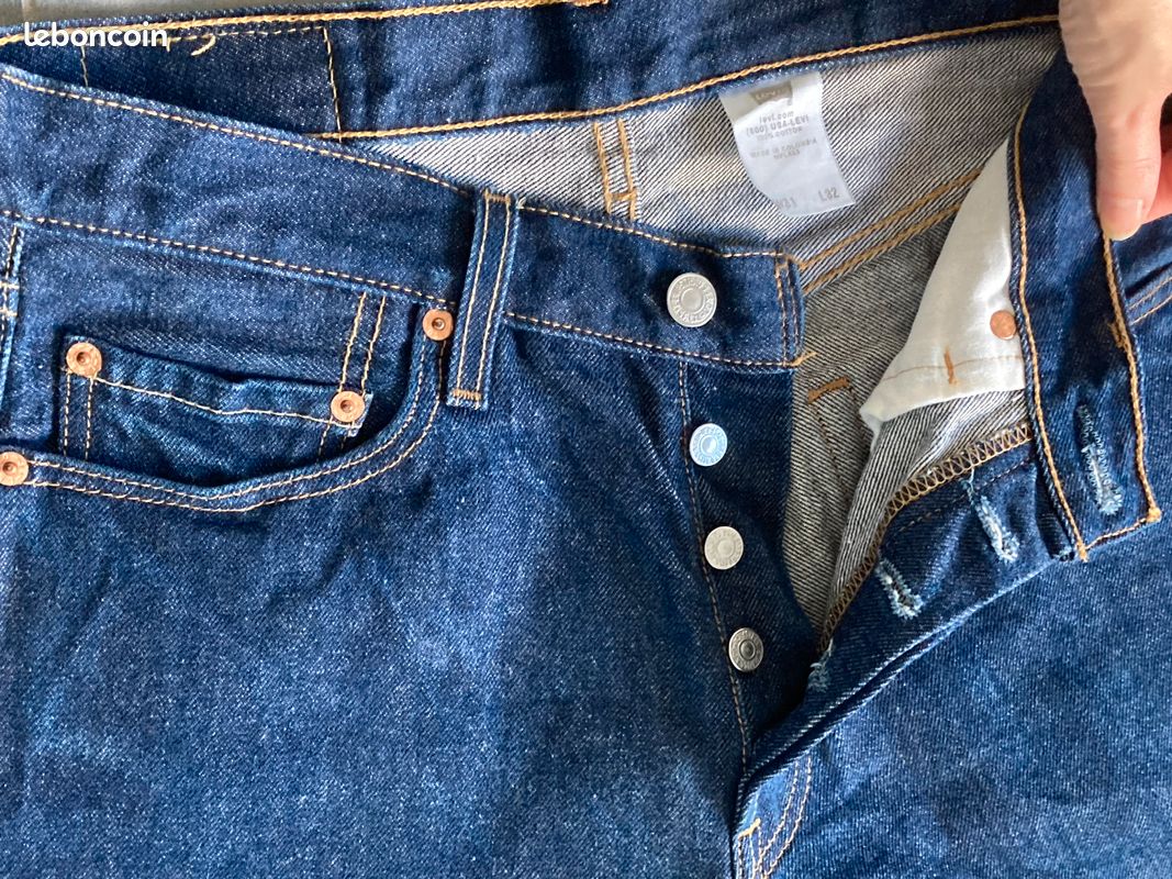 Jeans Levi's 501 Homme Décoloré - Taille W40/L32, Bleu - Très Bon état Occasion