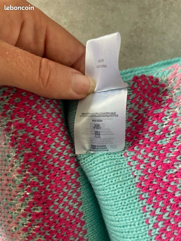 Ensemble Neuf Bonnet Flocons Écharpe Gants eddie & Tate Turquoise Fille (image 2)