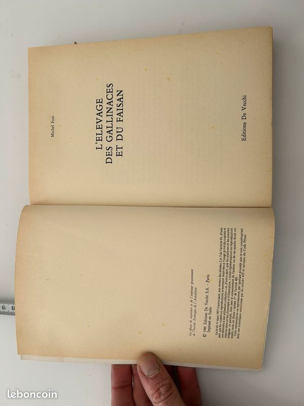 L’élevage des gallinacés et du faisan Michel FORT Édition de Vecchi 1980 (image 4)