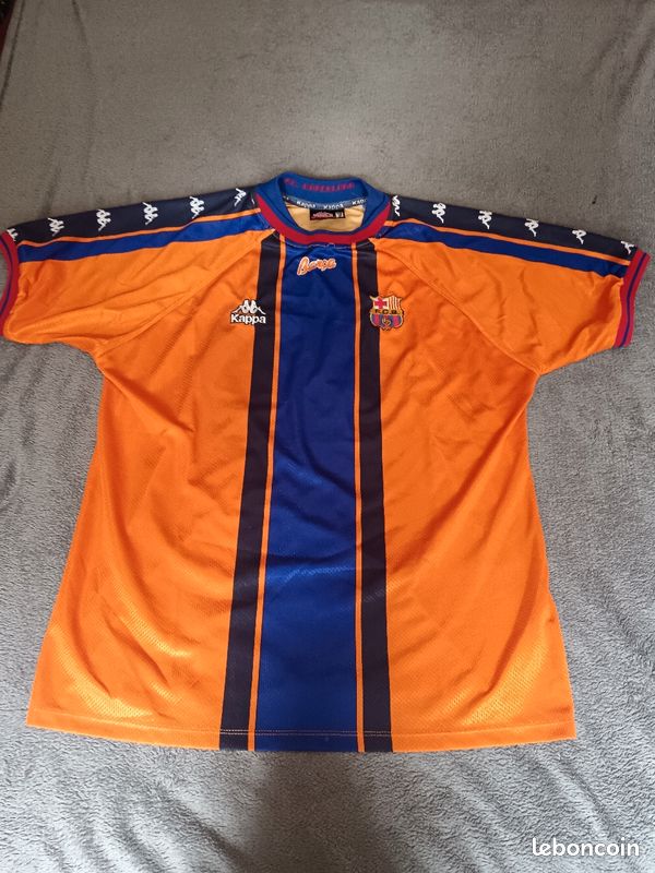Maillot Vintage BAR L'ESPLANADE Orange - N°7 Le Roc - Années 80 Taille 4/5