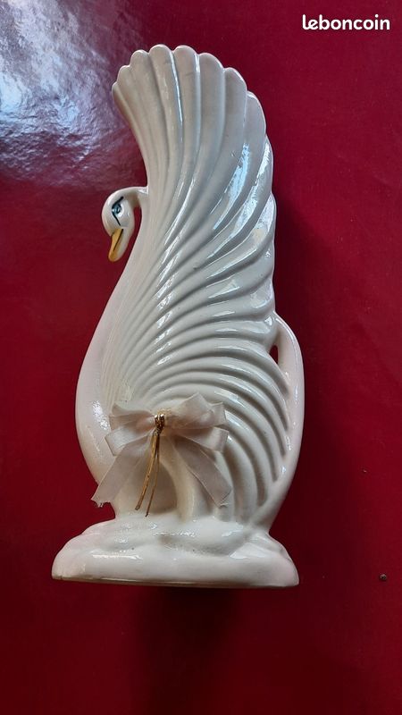 Vase Décoratif En Forme De Cygne - Laiton Vintage - Très Bon état