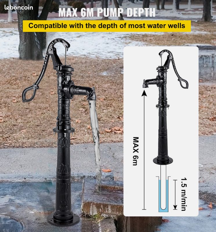 Pompe à Eau Manuelle Fonte - 135cm (maxi 6m) - Neuf – Livraison comprise ⭐ ⭐ ⭐ (image 5)