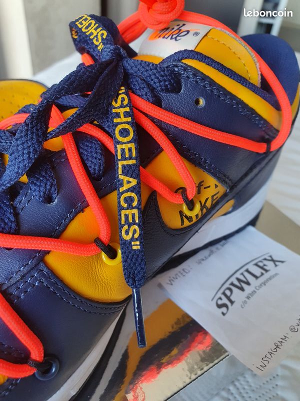 Nike x Off White Dunk Low SB Michigan Yellow Navy Blue (image 13)