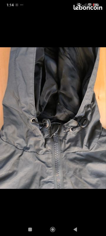 Veste coupe-vent à capuche grise enfant 12 ans légère (image 2)