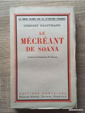 Le mécréant de Soana - Gerhart HAUPTMANN / Montaigne - Fernand Aubier 1933 (image 1)
