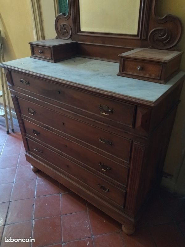 Commode ancienne avec miroir (image 4)