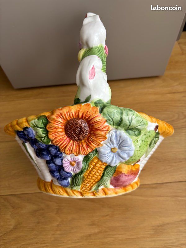 Panier avec anse en faïence émaillée (image 1)