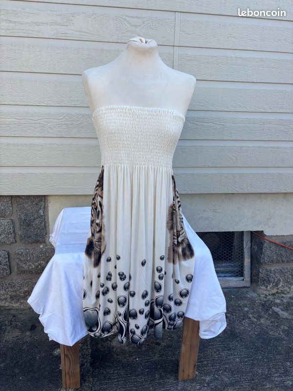 Robe bustier smockée imprimé tigre et bulles 🐅 (image 1)