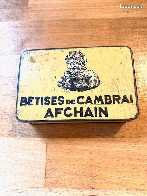 Boîte ancienne en métal Les Bêtises de Cambrai Afchain (image 9)