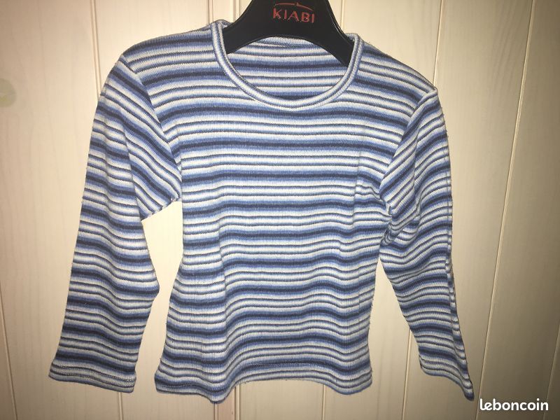 T-shirt fille style marinière (image 1)