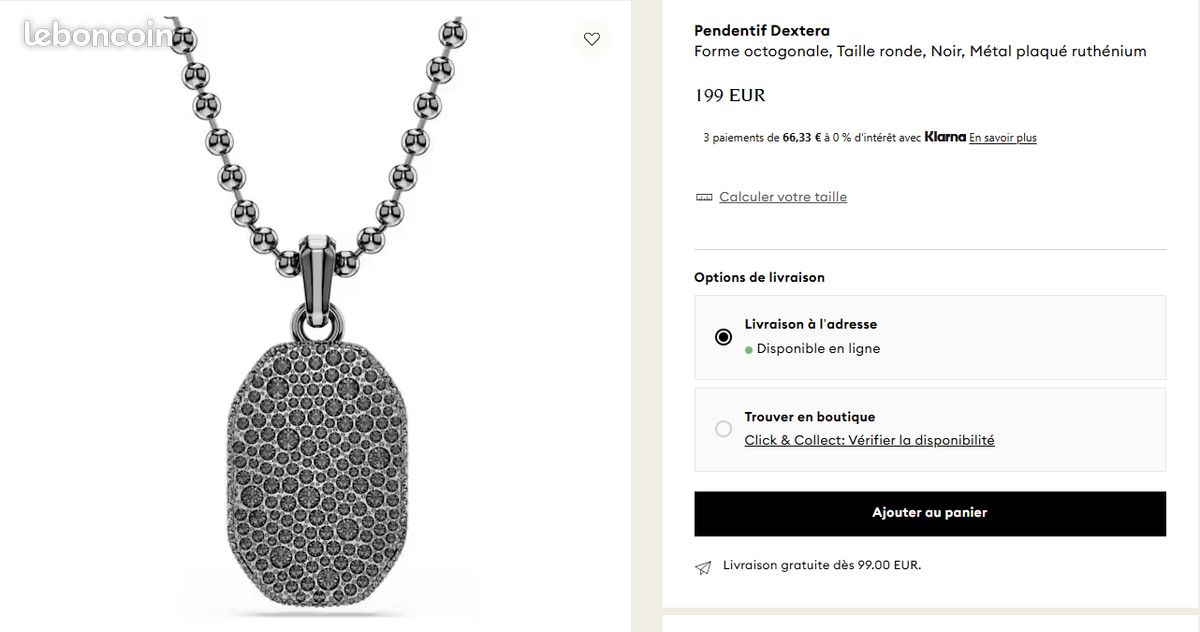 Pendentif SWAROVSKI Dextera Octogonal - Neuf - Garantie (image 7)