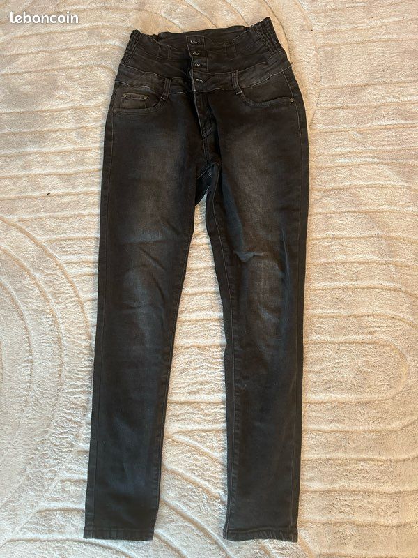 Jeans noir délavé femme t.42 (image 1)