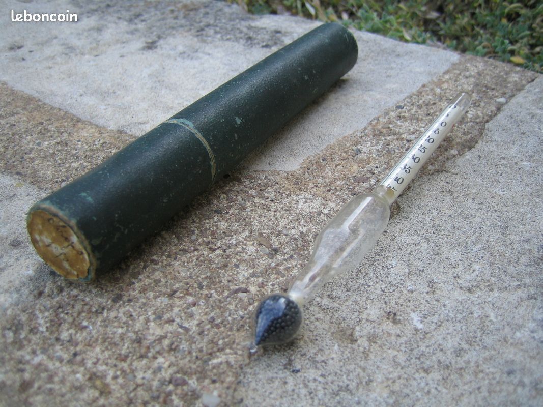 Pèse sirop en verre ancien appareil de mesure densimètre (image 7)