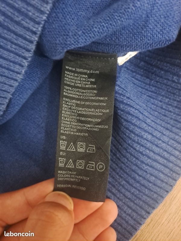 Pull Tommy Hilfiger homme bleu royal taille XL (image 5)
