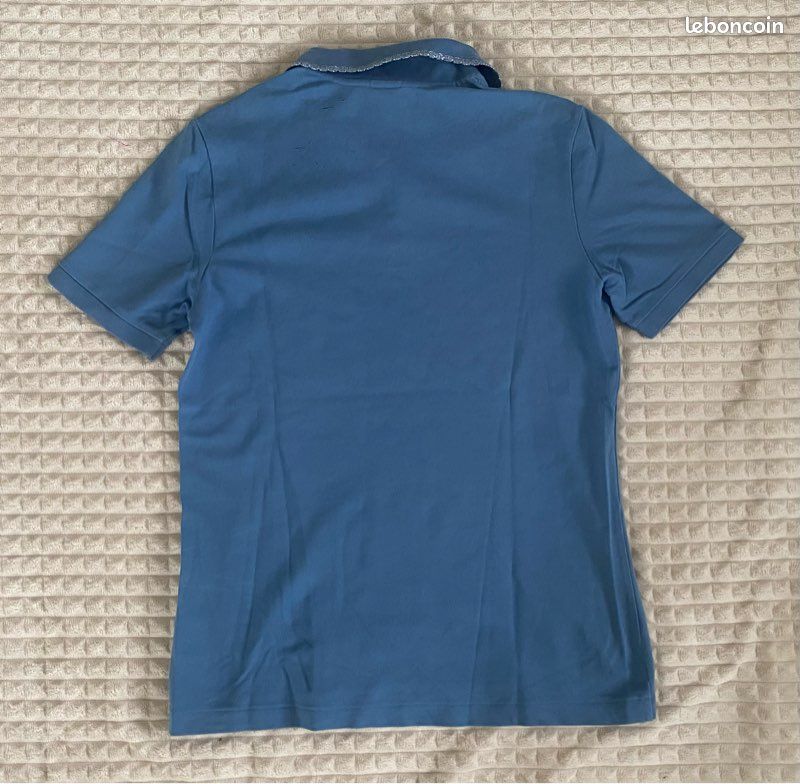 Joli Polo Lacoste original enfant 12 ans fille bleu Taille M