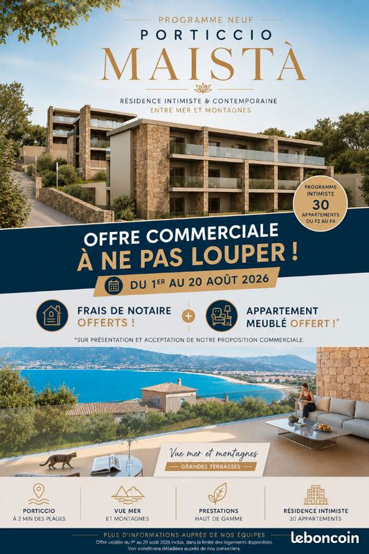 Appartement 2 pièces 44 m² · à Grosseto-Prugna · 44 m² · 289 000 €
