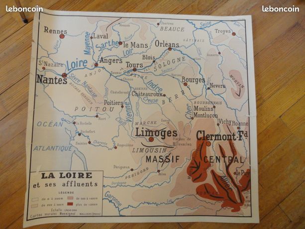 9 cartes d'écoles anciennes Rossignol double face vintage années 60 régions pays monde continent (image 5)