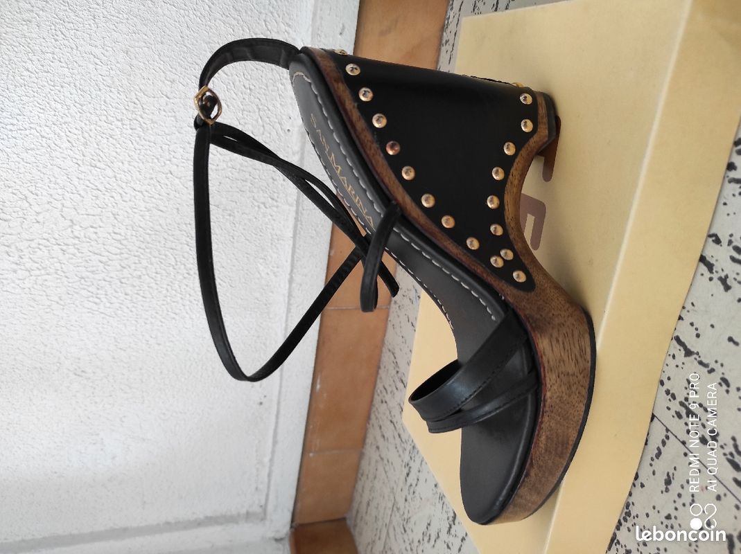 Chaussures cuir et bois San Marina (image 3)