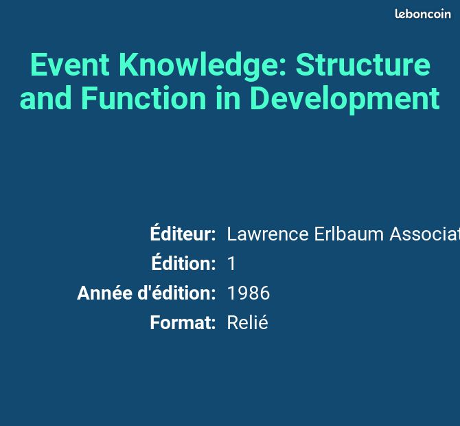 Event Knowledge: Structure and Function in Development (image 2)
