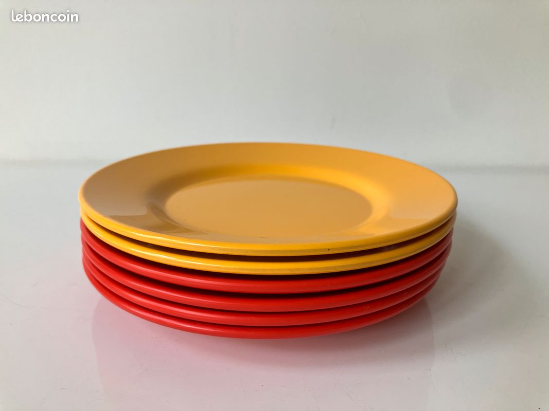 Rare série de 6 petites assiettes Rosti Mepal vintage (image 1)