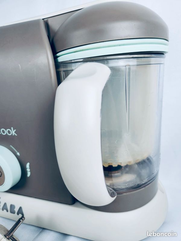 Béaba Babycook Duo Robot Cuiseur Mixeur – Taupe & Vert Eau TBE (image 5)