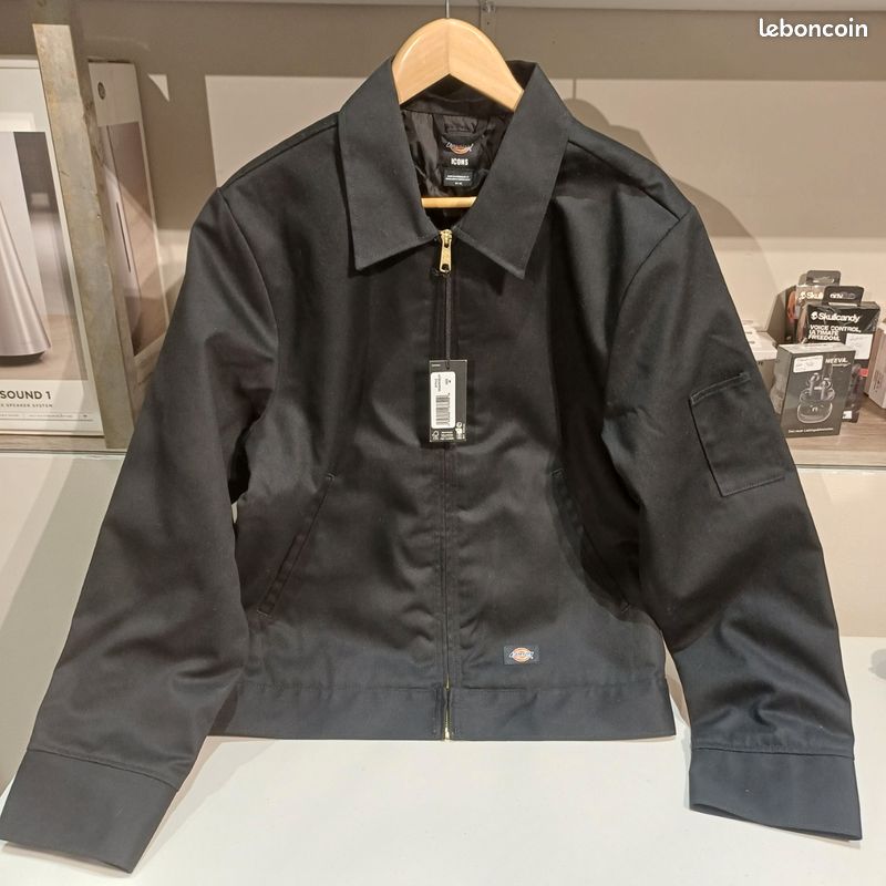 Veste Homme Parka Toile Coton Noir – Taille 46 – Style Classique Décontracté