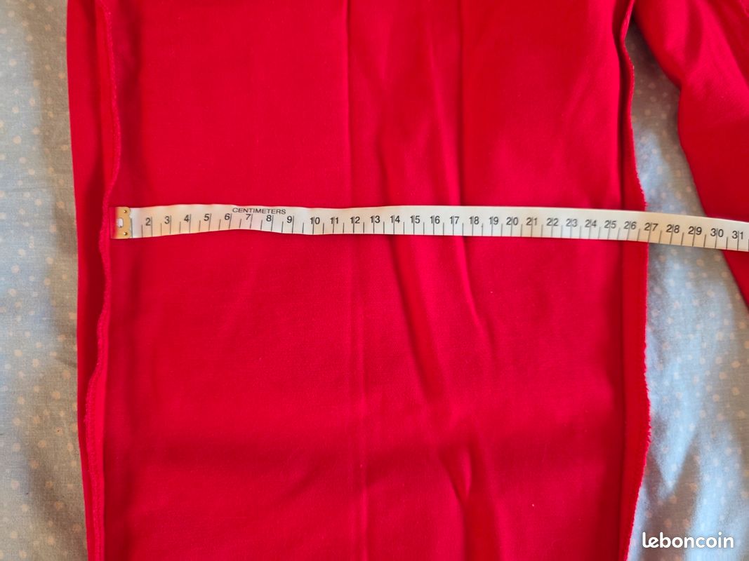 Pantalon rouge taille 44 en coton épais avec des grandes poches (image 7)