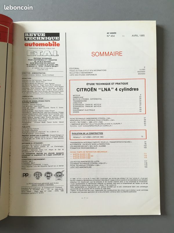 Revue technique Citroën LNA (image 2)