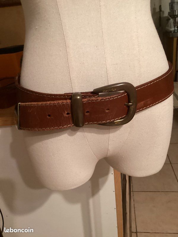 Ceinture en cuir vachette 3 mm épaisseur 72/84 cm mixte cosplay reconstitution historique (image 1)