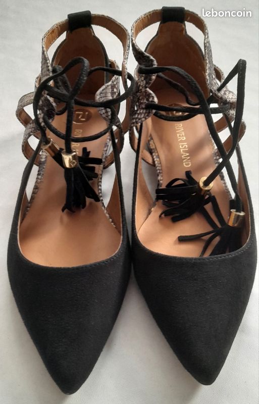 Escarpins à Talons Hauts River Island - Noir - Bout Pointu - Occasion