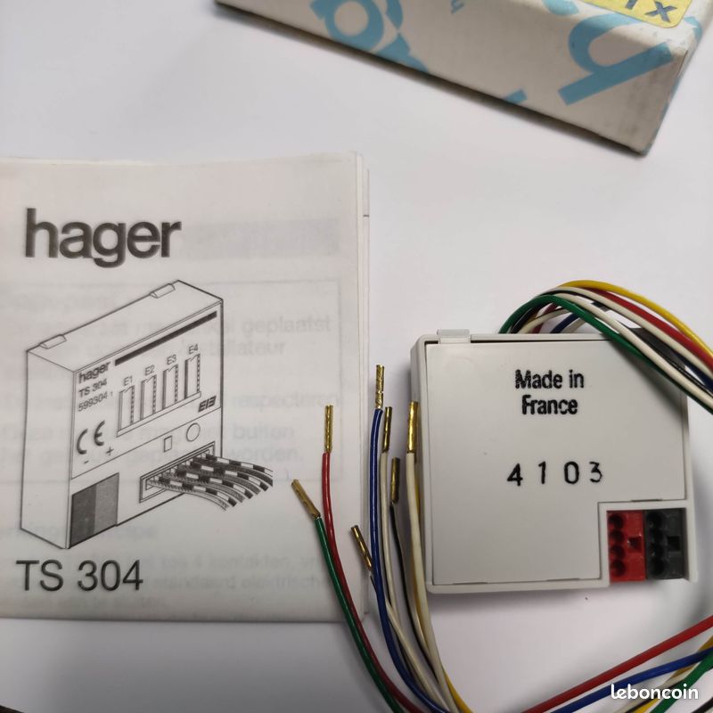 Module Hager TX304 KNX 4 Entrées à Encastrer – Occasion (sans Connecteurs De Bus)