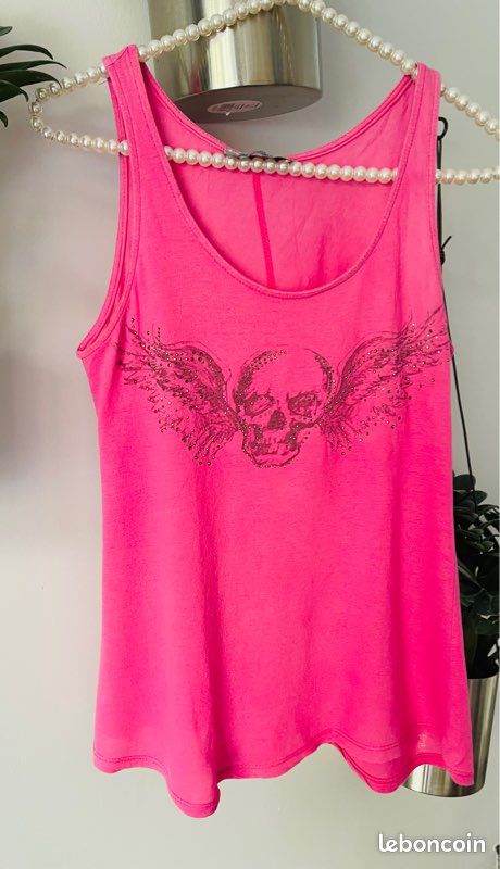 Teeshirt coton rose et strass IT HIPPIE- evaloire (image 1)