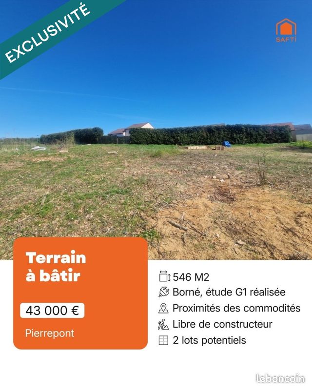 Terrain 546 m² · à Pierrepont · 546 m² · 43 000 €
