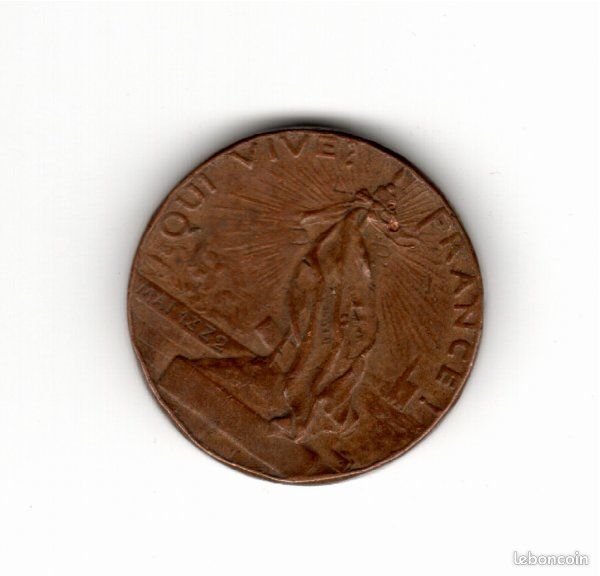 Jeton Ligue Des Patriotes 1882 - Bronze - XIXème Siècle