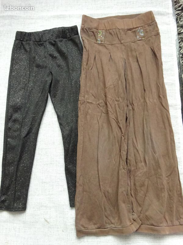 Lot fille 6 ans 1 legging scintillant Tissaia 1 pantalon jambes large Pick Ouic (image 1)