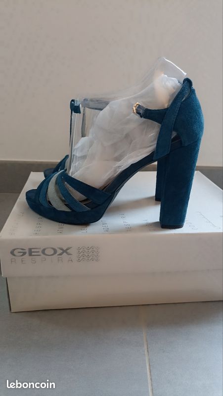 Sandales talons hauts bleu canard Geox (image 4)