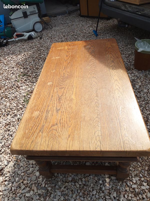 Vend une ancienne table de salon des années 70a80 vintage en bois massif dur longueur 1m20 largeur 64cm hauteur 46cm (image 5)