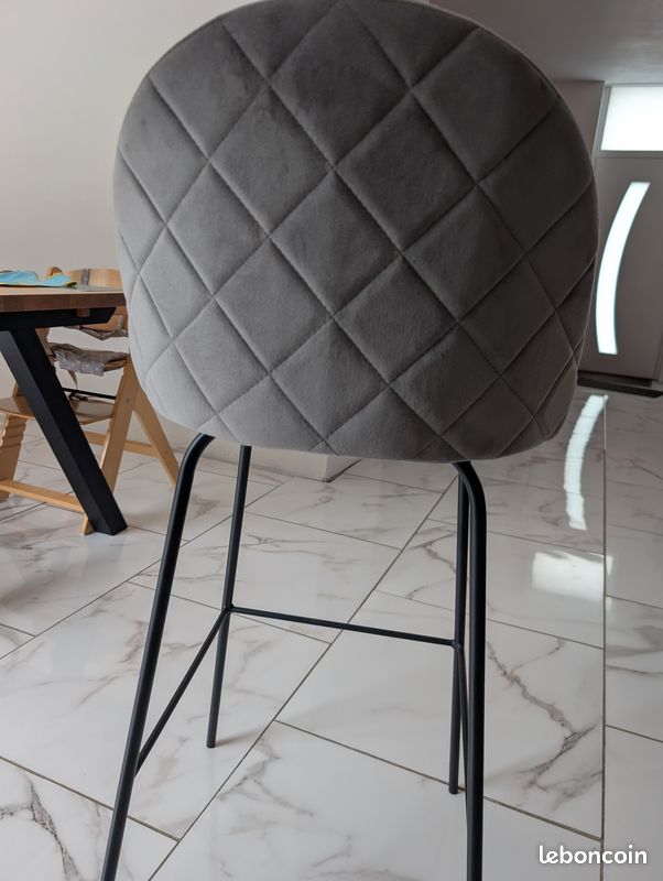 Chaises haute Tissus rembourré Grises (image 7)