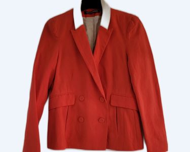 Veste Blazer Femme Comptoir Des Cotonniers - Laine Orange Taille 38 - Occasion Très Bon État