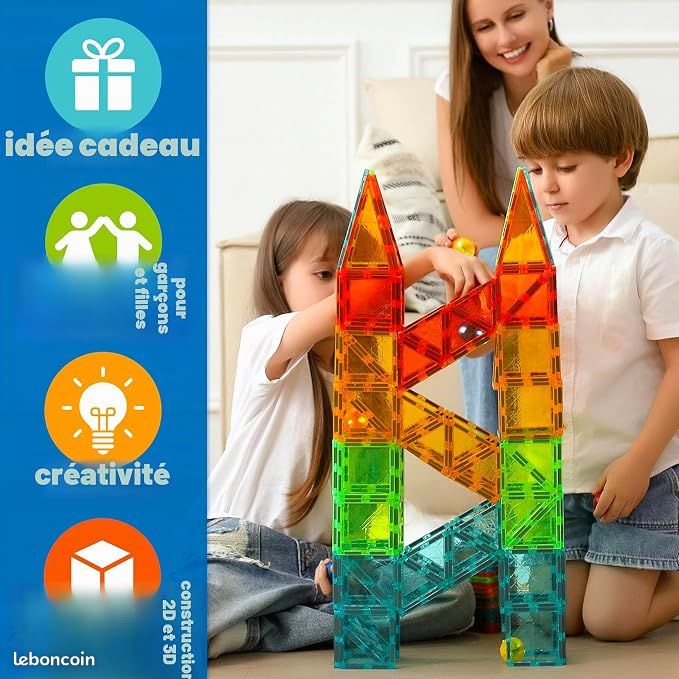 GEOMAG Jouets magnétiques | Aimants pour enfants | Ensemble de construction éducatif approuvé par les STIM