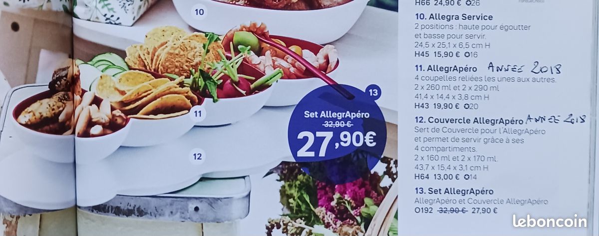 Plat AllegrApéro Tupperware – Collection Allegra – Présentation Apéro Vintage