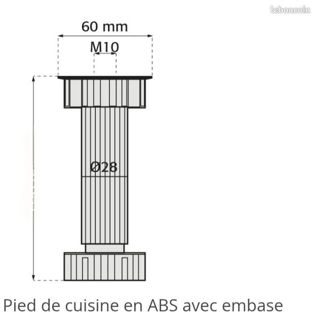 Pieds de meuble réglable (lot de 4) (image 3)