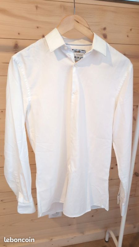 Chemise blanche ZARA homme Slim Fit M (EUR 40) Vêtements