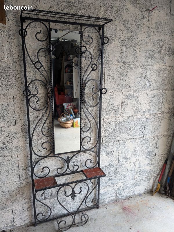 Porte-Manteau Forgé Fer Forgé À 1 Place Mural Blanc Or
