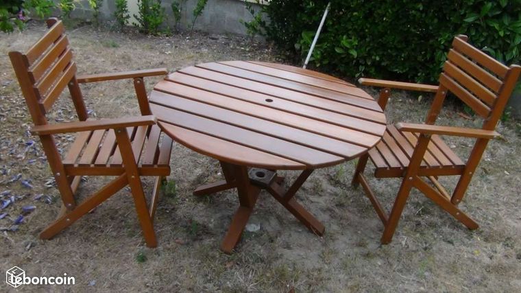 Meuble de jardin en bois massif d'occasion  Annonces meuble leboncoin