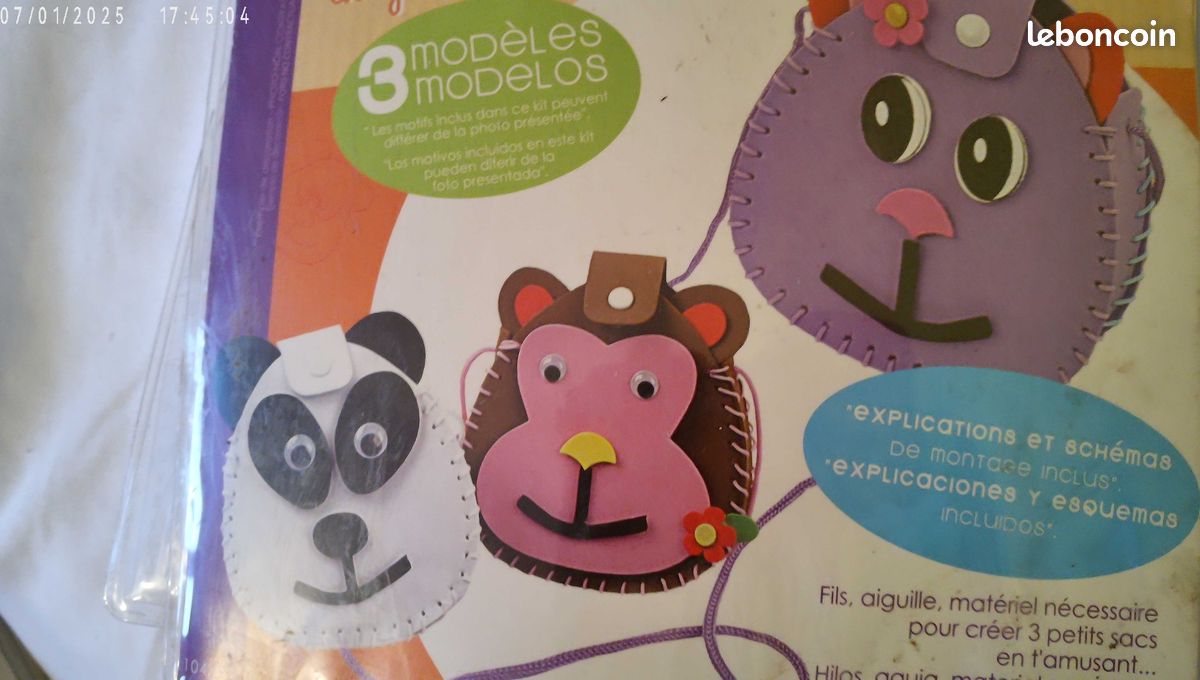 Loisirs créatifs enfant --CREER 3 petits sacs en mousse ++NEUF (image 9)