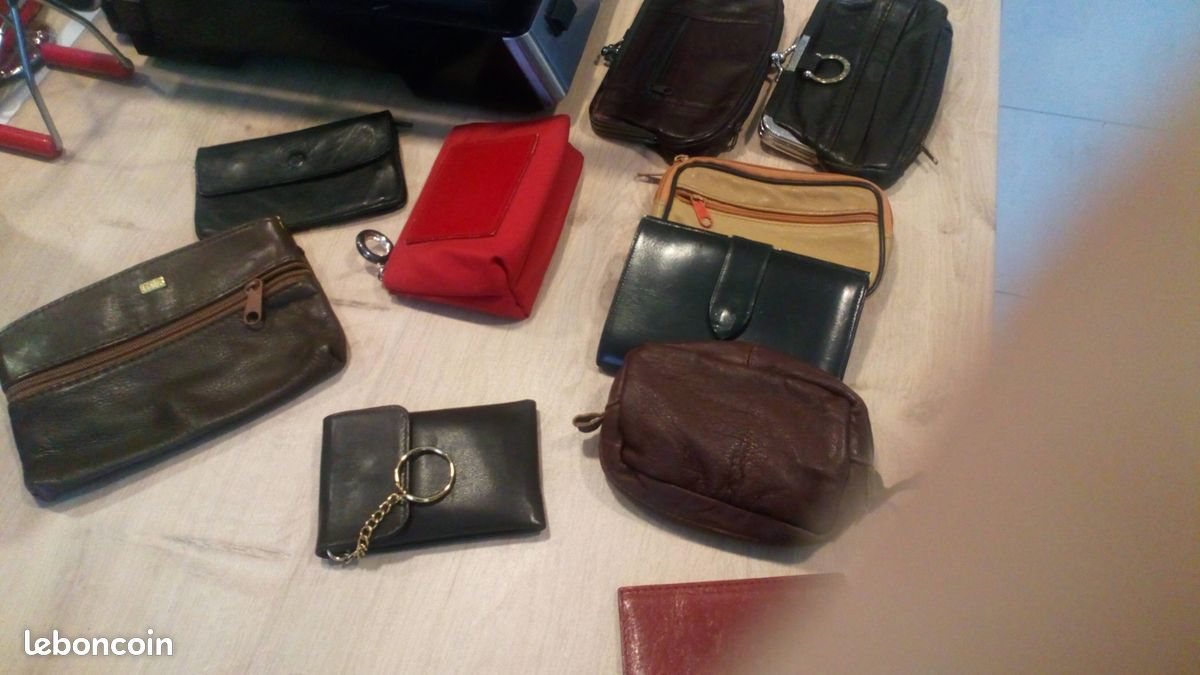 Neuf-et Occasions-9porte monnaies cuir+1porte clefs cuir de veau neuf (image 1)